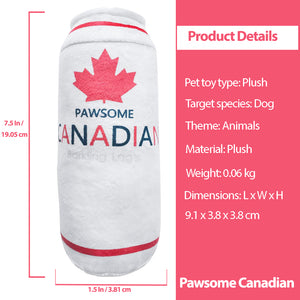 Pawsome Canadian Parody Beer Can Dog Toy with Squeaker