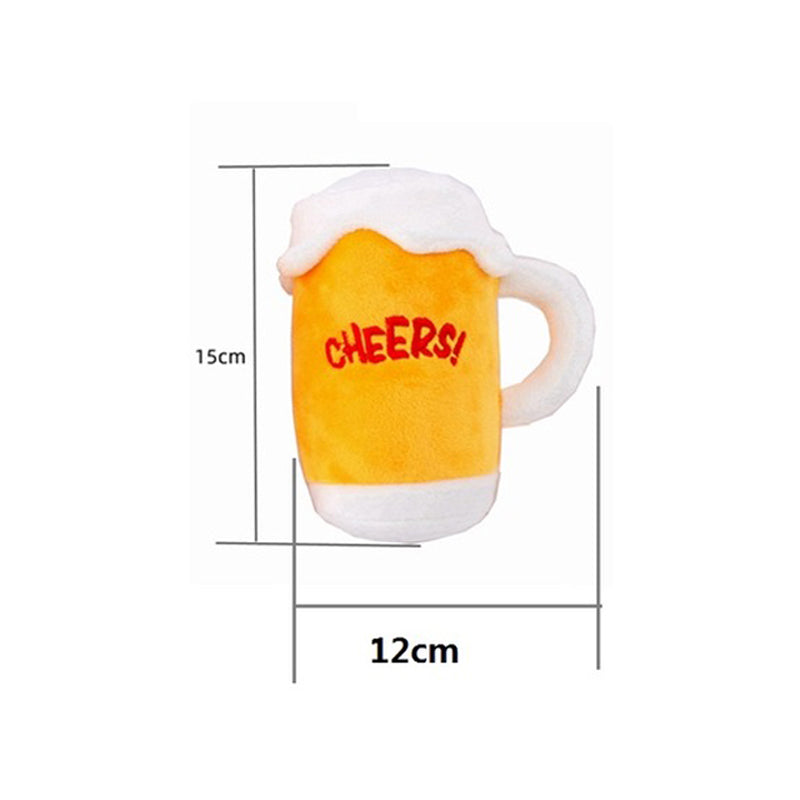 Beer Bottle Cup Squeaky Pet Toy