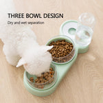 Load image into Gallery viewer, Pet Bowl Double Bowls Food Water Feeder With Auto Water Dispenser
